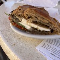 Brioche with rice mozzarella   at Caffè Rosso in Venice