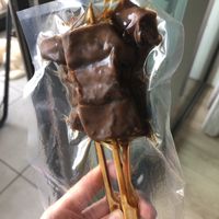 Satay (€4,00). Lovely marinade, but not worth the price.  at De Vegetarische Slager Shop in Rotterdam