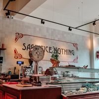 Inside at De Vegetarische Slager Shop in Rotterdam