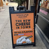 Stockeld Cream Cheese Sign   at Gramercy Bagels in New York City