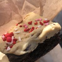 Vegan Cookie Dough Brownie #Veganuary at Coffee Fox in Savannah