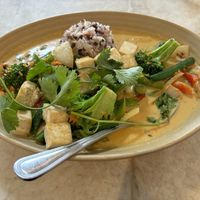 vegan coconut curry  at Malibu Farm in San Diego
