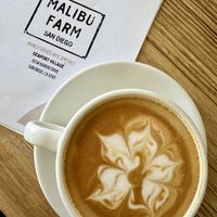 Oat milk latte  at Malibu Farm in San Diego
