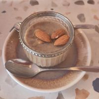 Almond pudding at The Hummus Connection  in Nuremberg