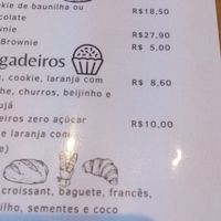 Menu at Riná Vegano e sem glúten in Sao Paulo