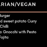 Menu at Planalto in Canhas