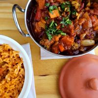 Chili with rice at Planalto in Canhas