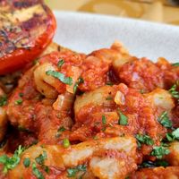 Gnocchi with tomatoe sauce instead of pesto at Planalto in Canhas