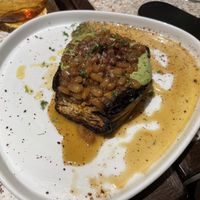 Braised aubergine   at Kapara in London