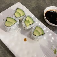 Half eaten Avocado Rolls  at Sushi Jo in Sussex