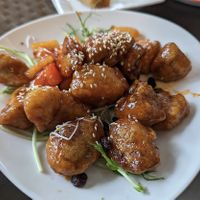 Sweet and sour fried mushrooms  at Xin Yi Vegan Restaurant in Taipei