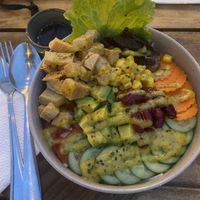 Soul bowl with tofu and rice noodles   at Soul Food  in Sigiriya