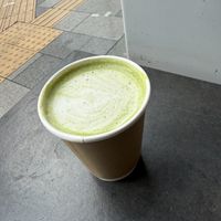 Soymilk Matcha Latte  at Forest Stand Sengakuji in Tokyo