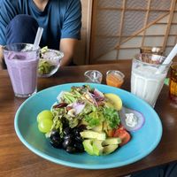 Lemon yogurth, smoothie and the salads of the menus   at  Ikuri in Kyoto
