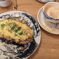 Our breakfast choice, we both had the same thing at Pequeno Café e Bistrô - Príncipe Real in Lisbon