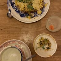Eggs Benedict, Cauliflower Soup, matcha and lemonade   at Pequeno Café e Bistrô - Príncipe Real in Lisbon