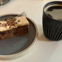 Vegan Carrot Cake and Americano   at Cinema Café & Bar in London