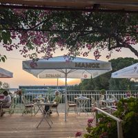 Sunset views  at Aqua Marina Taverna in Kefalonia