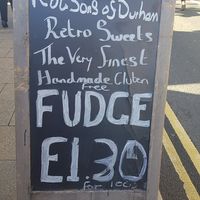 Vegan and gluten free fudge £1.30 / 100g at Robson's Of Durham in Durham