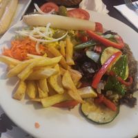 Plato combinado de seitan at Bar Mata de Haya in Navarra