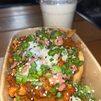 Buffalo chicken fries and pumpkin milkshake  at Bubbie's in Arlington