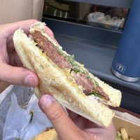 Black and bleu grilled steak sandwich   at Bubbie's in Arlington