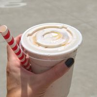 Peach shake at Bubbie's in Arlington