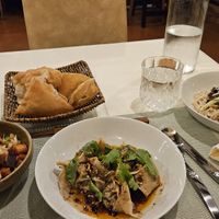 Balzhaque; spicy wontons and noodles. So good! at Carré Jardin in Lyon