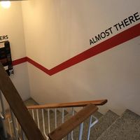 De trap naar boven  at LYNfabrikken in Aarhus