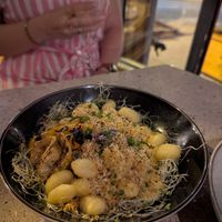 Crispy gnocchi at Les Mauvaises Herbes in Quebec