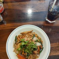 Pan fried noodles + tofu at Am Thuc Chay 68 in Ho Chi Minh City