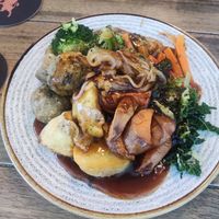 Vegan chicken carvery at Puss in Boots in Stockport