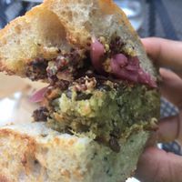 vegan ";egg"; sandwich at Kitchen Table in Omaha