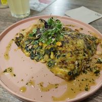 Big portion of a yummy quiche for 4€ at La Loca de Enfrente in Madrid