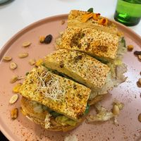 Marinated tofu sandwich   at La Loca de Enfrente in Madrid