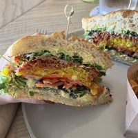 The best sandwich at hex! It’s like a salad in focaccia   at HEX Superette in Baltimore