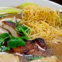 Egg noodle soup(no egg in the noodle) with smoked faux duck. at An Lac Duyen in Garden Grove