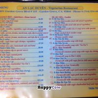 Menu page 1 at An Lac Duyen in Garden Grove
