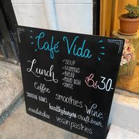 cheap lunch menu  at Café Vida in La Paz