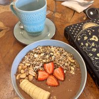 snickers bowl - tasted like mousse, yum!  at Café Vida in La Paz