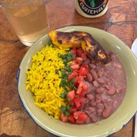 Menu of the day included this mexican bean bowl at Café Vida in La Paz