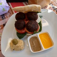 Falafel😊 at La Casa de Bamboo in Huacachina