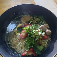 The red pork noodle bowl at Yunnan Vegetarian Noodles Shop - หงส์หงส์บะหมี่ยูนนาน in Chiang Rai