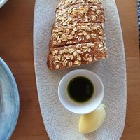 Sourdough with tarragon oil and butter (butter is not vegan) at Light at Towner in Eastbourne