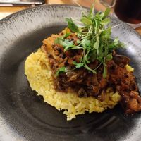 Potato and aubergine curry at The Ram Inn bussage in Stroud