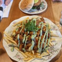 The Deluxe Masala Fries & the Chick’n Sandwich   at JUNE in Beaverton