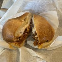 Bagel, vegan crème cheese, vegan chorizo/ don’t knock it till you try it!!!   at Abel's Bagels in Las Vegas