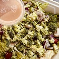 Italian salad and dressingg  at BC Pizza in St Ignace