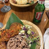 Lentil croquettes and seitan dish.  at El Nacional  in Panama City