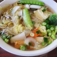 Loads of fresh veg at Pho Kitchen 88 in Denver